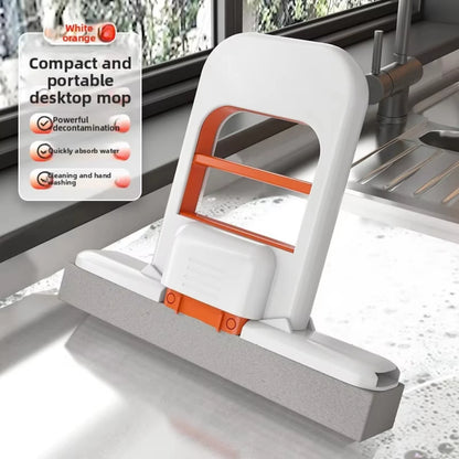 Mini Sponge Mop Hand-free Wash Mops Mini Portable Super Absorbent Mop for Desktop Floor Bathroom Kitchen Glass Car Cleaning