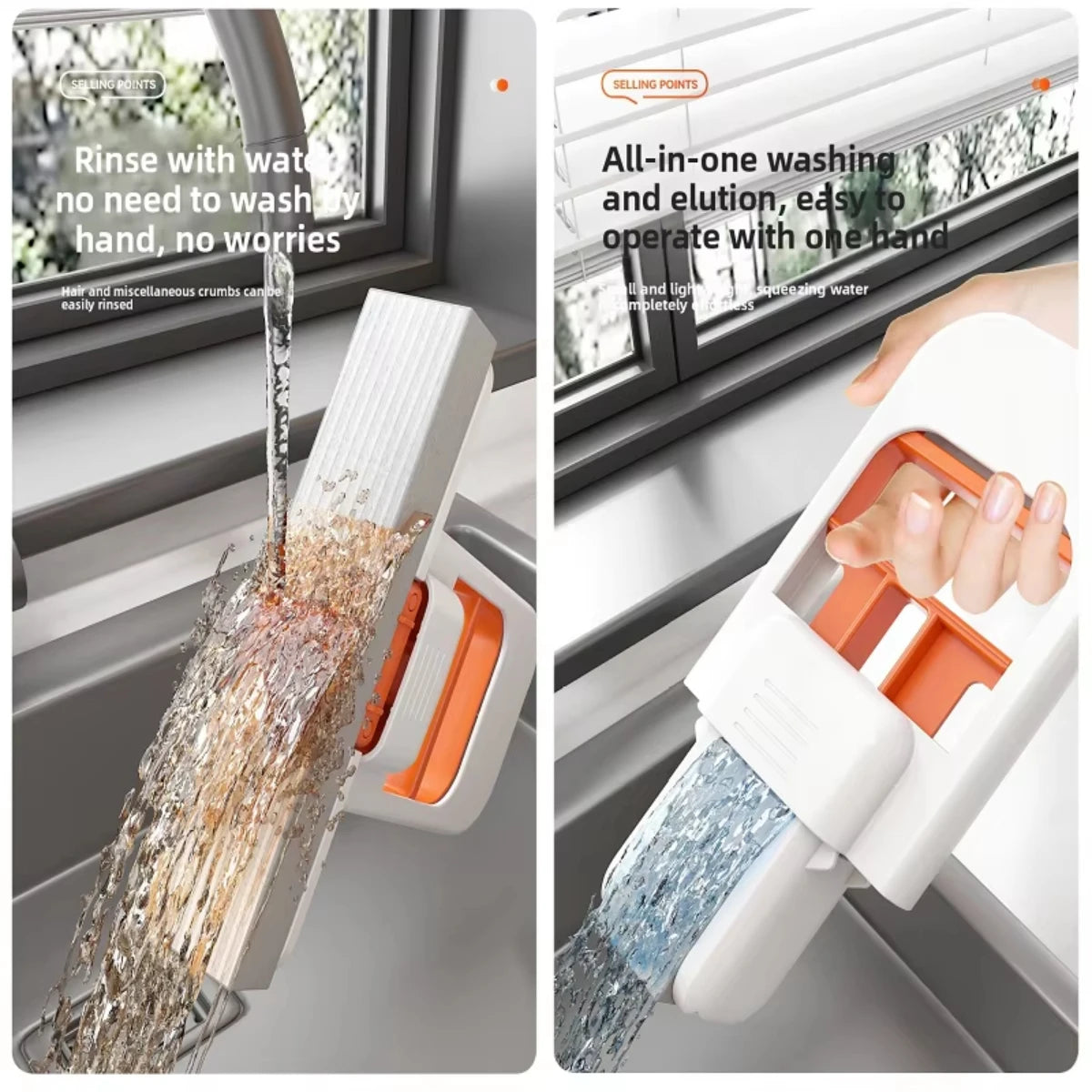 Mini Sponge Mop Hand-free Wash Mops Mini Portable Super Absorbent Mop for Desktop Floor Bathroom Kitchen Glass Car Cleaning